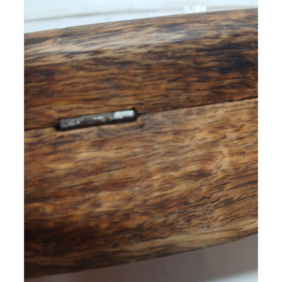 Folk Art Wooden Rusted Metal Flower Design Hinged Jewelry Trinket Stash Box - Picture 6 of 7